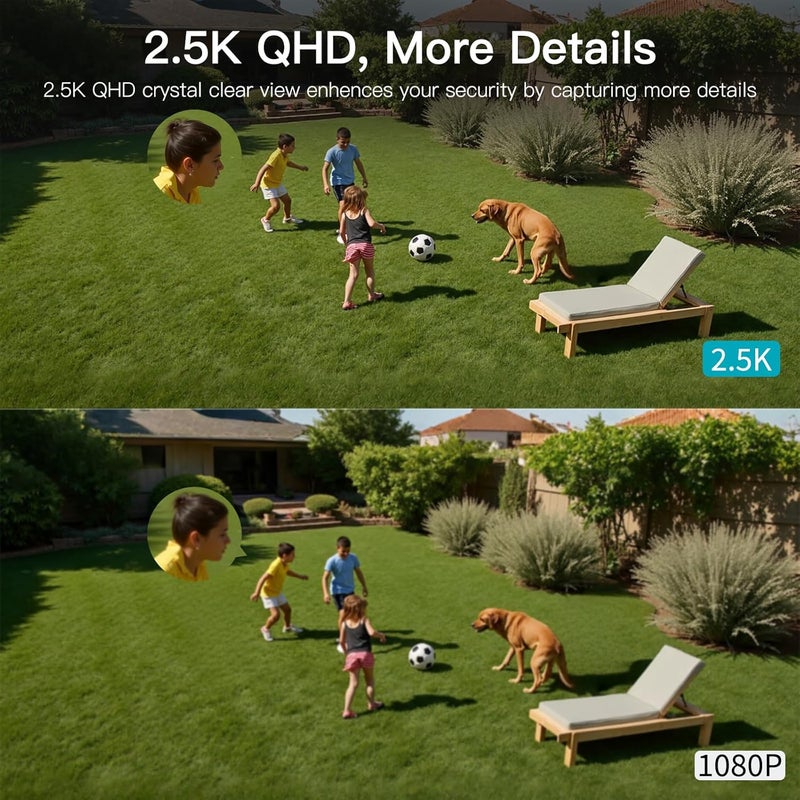 Vimtag Security Camera Outdoor 2.5K, 2.4G/5G Smart Wi-Fi Cameras for Home Security with Color Night Vision, Motion Activated Spotlight/Siren, IP66,2-Way Audio, Support Cloud/512G SD Card Storage,Wired - Image 2